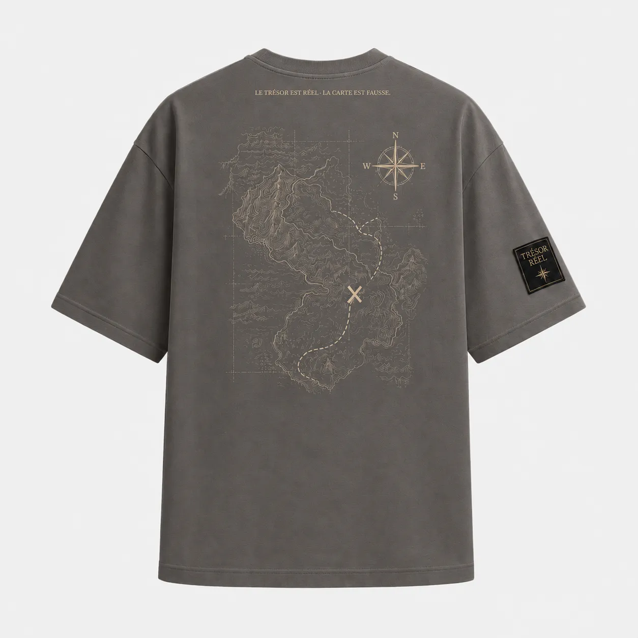 Tee-shirt gris, vue de dos