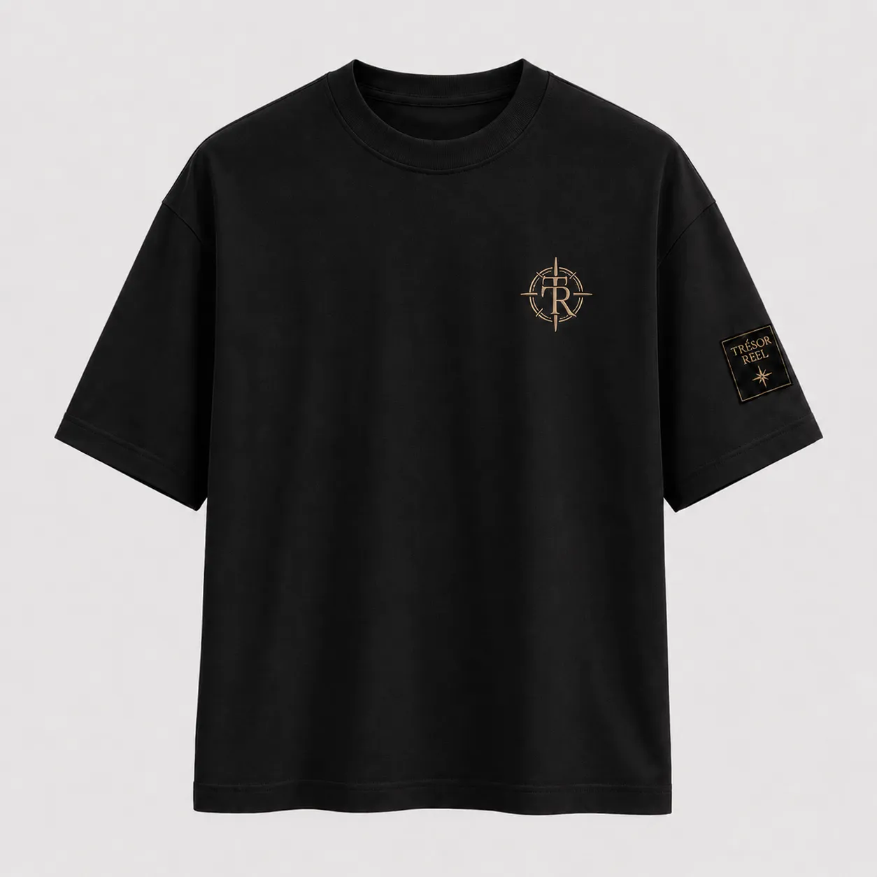 Tee-shirt Tresor Reel noir, vue de face