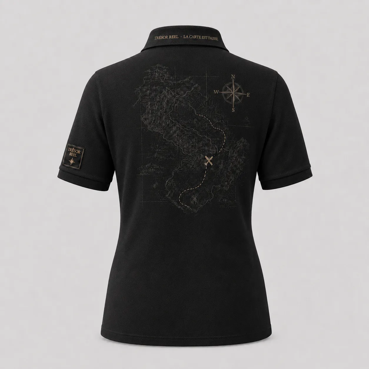 Polo femme noir, vue de dos