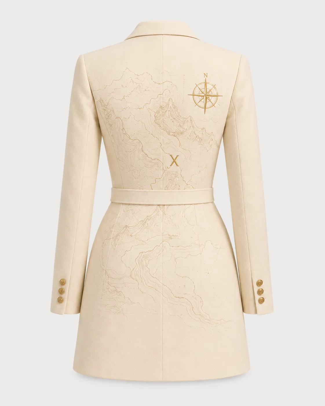 Veste beige, vue de dos